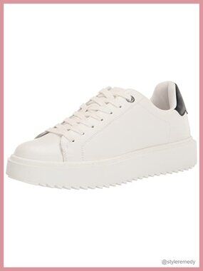 Textured Platform Sneakers Lace-Up Casual Walking Shoes